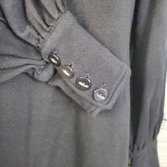 Karen Kane Black Mock Neck Sweater Dress Size M Long Sleeve USA Made - Picture 2 of 7